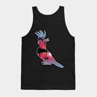 Parrot Beautiful Sunset Beach Palm Tree Tank Top